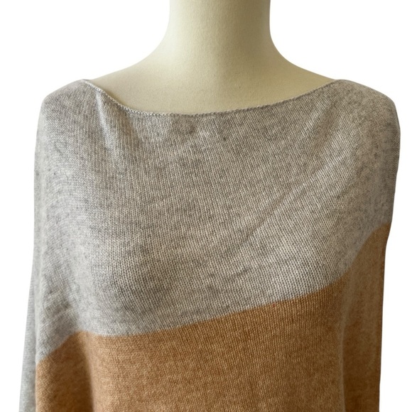J MCLAUGHLIN BRIDGET PONCHO CASHMERE TEXTURED STRIPE MODERN CHIC ELEGANT… - Picture 3 of 11
